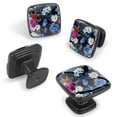 thumbnail image 2 of 4 Pcs Cabinet Handle Drawer Pulls Floral Blue Flower Knobs with Screws Square Furniture Office Cabinet Knob Decoration, 2 of 7