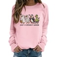 thumbnail image 5 of Funny Goose Womens Pullover Crewneck Long Sleeve Autumn Winter Solid Graphic Sweater Casual Halloween Party Tops Pink XXL, 5 of 5