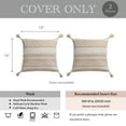 thumbnail image 7 of BlissBlush Decorative Throw Pillow Cover 18X18 Combo Set of 2 Square Cream Neutral White Boho Accent Pillowcase Tassels Farmhouse Cushion for Couch Sofa Bedroom Living Room Home Décor Cover ONLY, 7 of 7