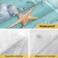 thumbnail image 4 of No Hook Shower Curtains with Snap-in Liner Set, Teal Summer Coastal Waterproof Hotel Style Bathroom Shower Curtain, Modern Ocean Waves Starfish Shell Breathable Mesh Top Bath Curtains 36''x72'', 4 of 9