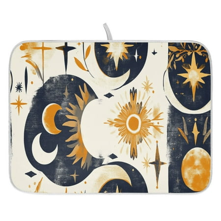 

Dreamy Celestial Design Dish Drying Mat for Kitchen Quick Drying Absorbent Soft Durable 18 x 24