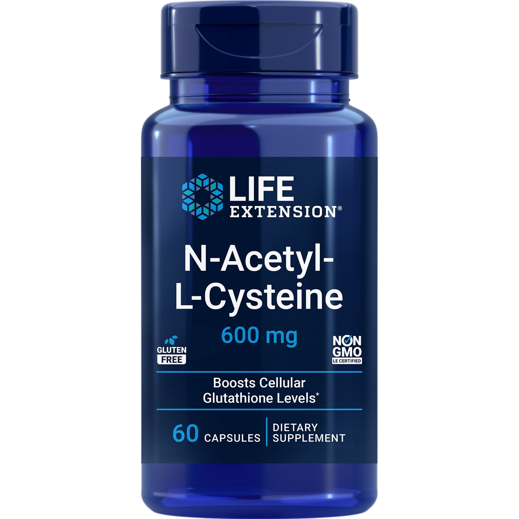 Life Extension NAC N-Acetyl-L-Cysteine, Immune Support, Respiratory Health, Liver Function, 600 mg, 60 Capsules