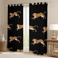 thumbnail image 2 of Homewish Jungle Animal Leopard Black Out Curtains,Safari Cheetah Curtains Pack of 2 (42x63 Each),Brown Black Bedroom Curtains For Boy,Super Cozy Room Decor, 2 of 6