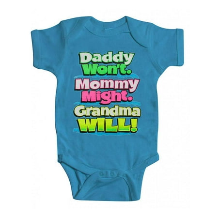 

Baby Grandma Will Bodysuit - Turquoise - 6M