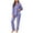 Purple, variant on ShomPort 2 Piece Sleepwear for Womens Polka Dot Printed Long Sleeve Button Up Lapel Loungewear Soft Casual Chest Pocket Pajamas