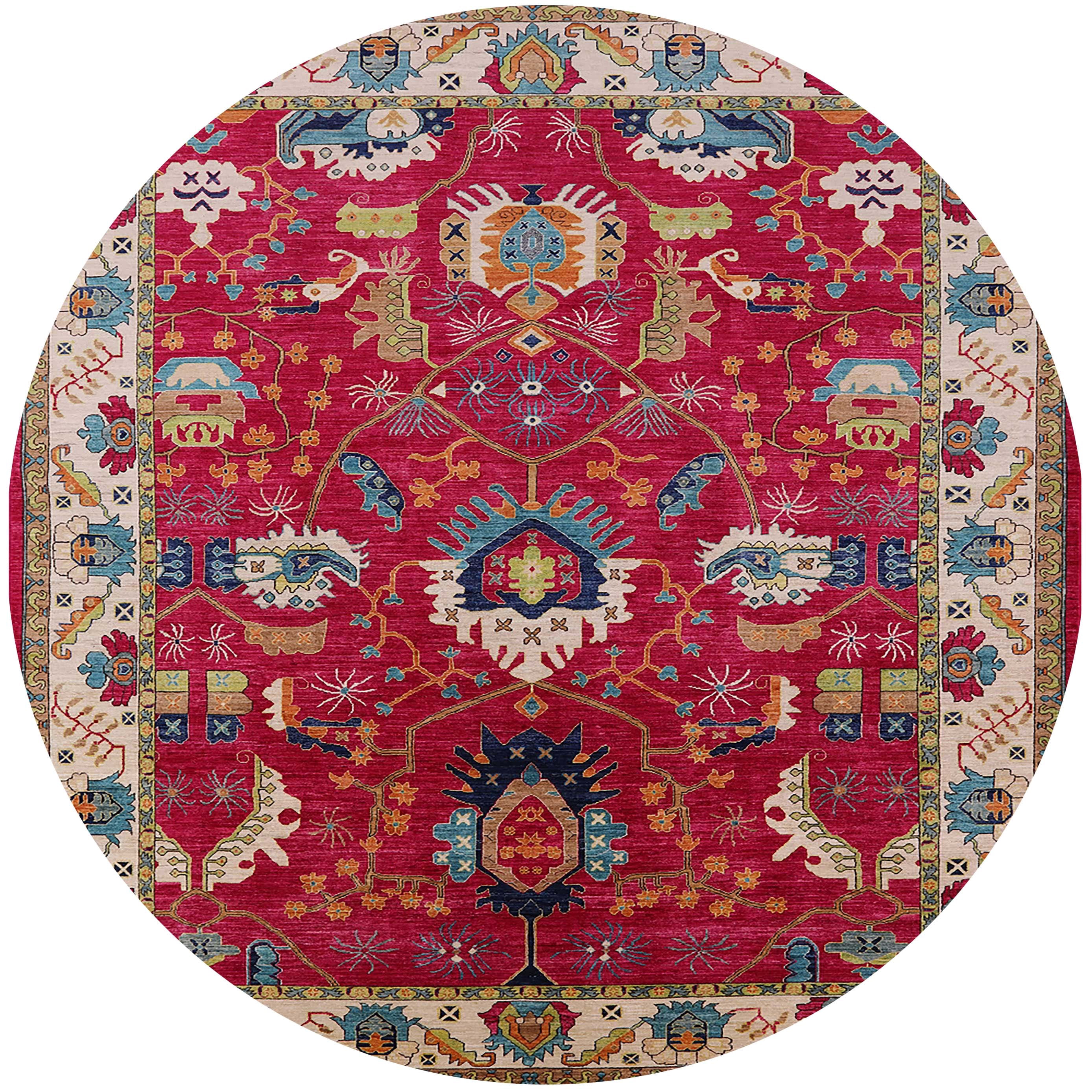 Round Rug Camel Ahgly Company Indoor Round Mid-Century Modern Camel Brown Oriental Area ...