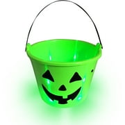 LED Light-Up Halloween Candy Bucket, White Ghost