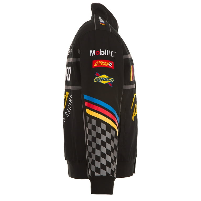 Men's JH Design Black NASCAR Twill Driver Uniform Full-Snap
