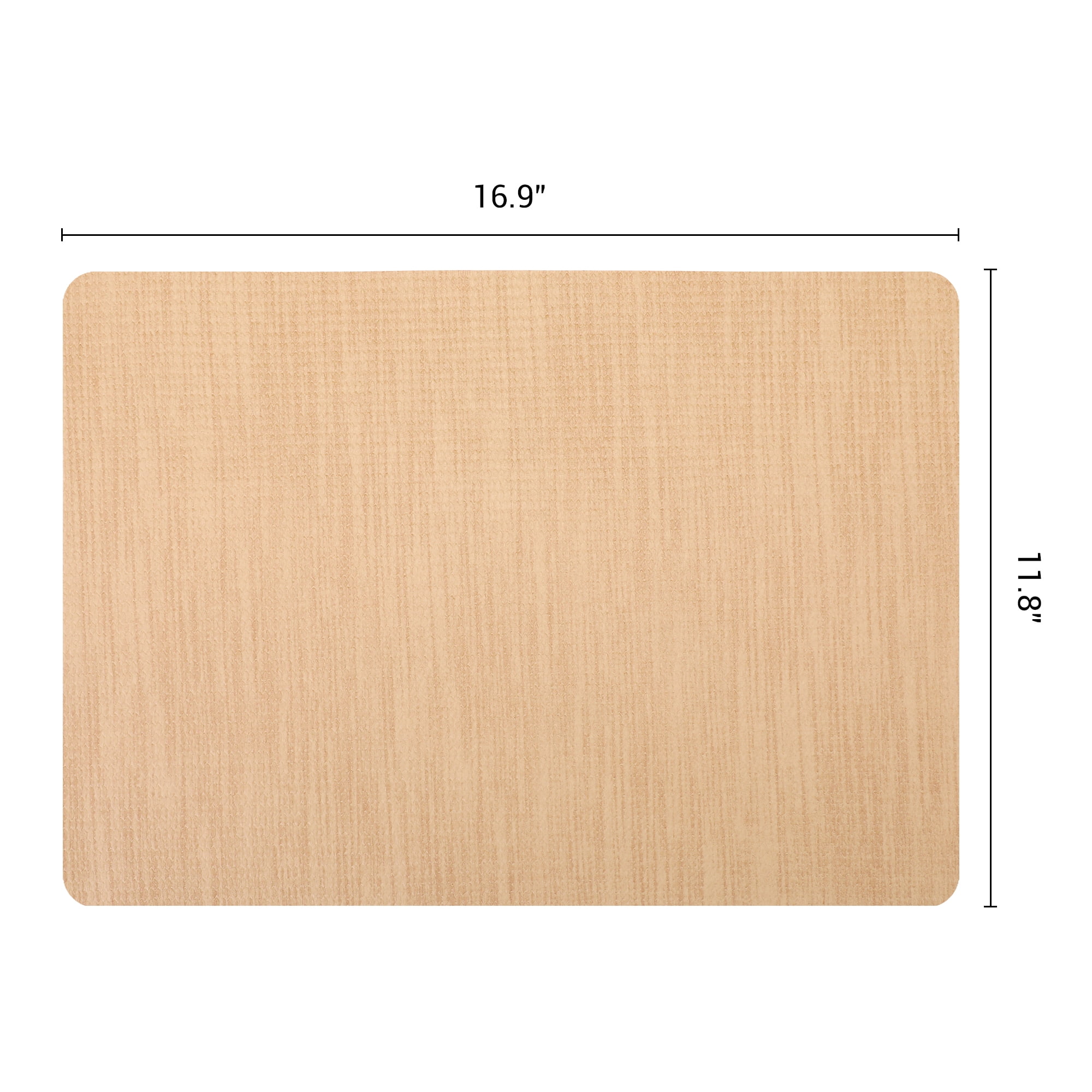 Unique Bargains 6pcs Faux Leather Table Mats for Kitchen Apricot 16.9"x11.8"