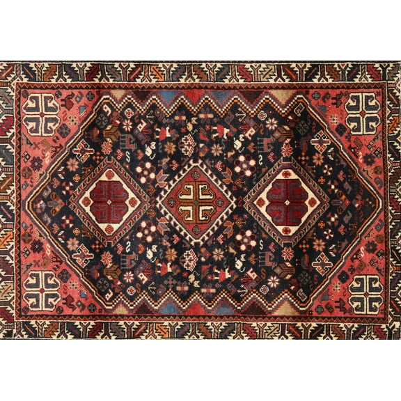 Ahgly Company Machine Washable Indoor Rectangle Traditional Dark Gold Brown Area Rugs, 5' x 7'