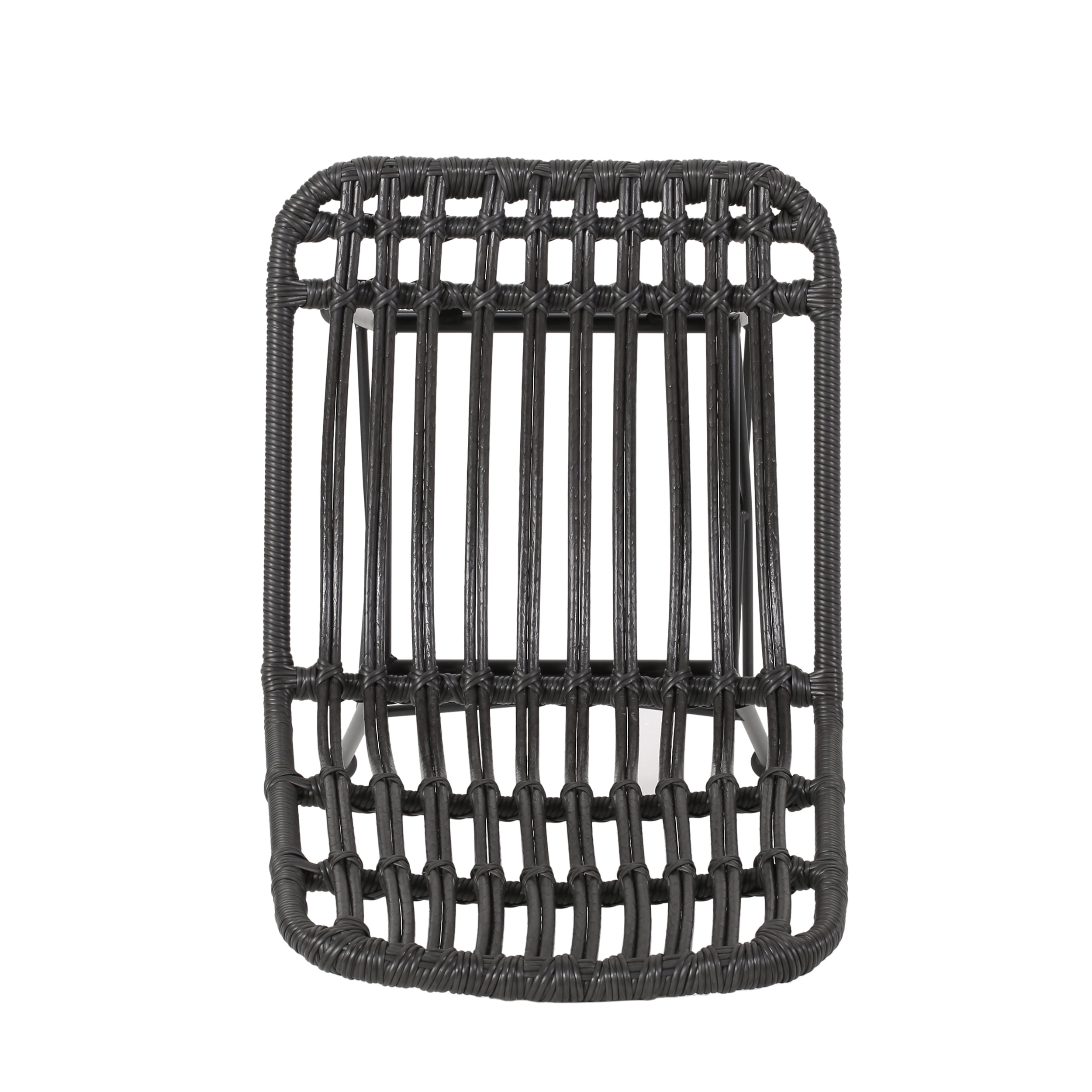 Dimitri Outdoor Wicker Dining Chairs, Set of 2, Gray and Black