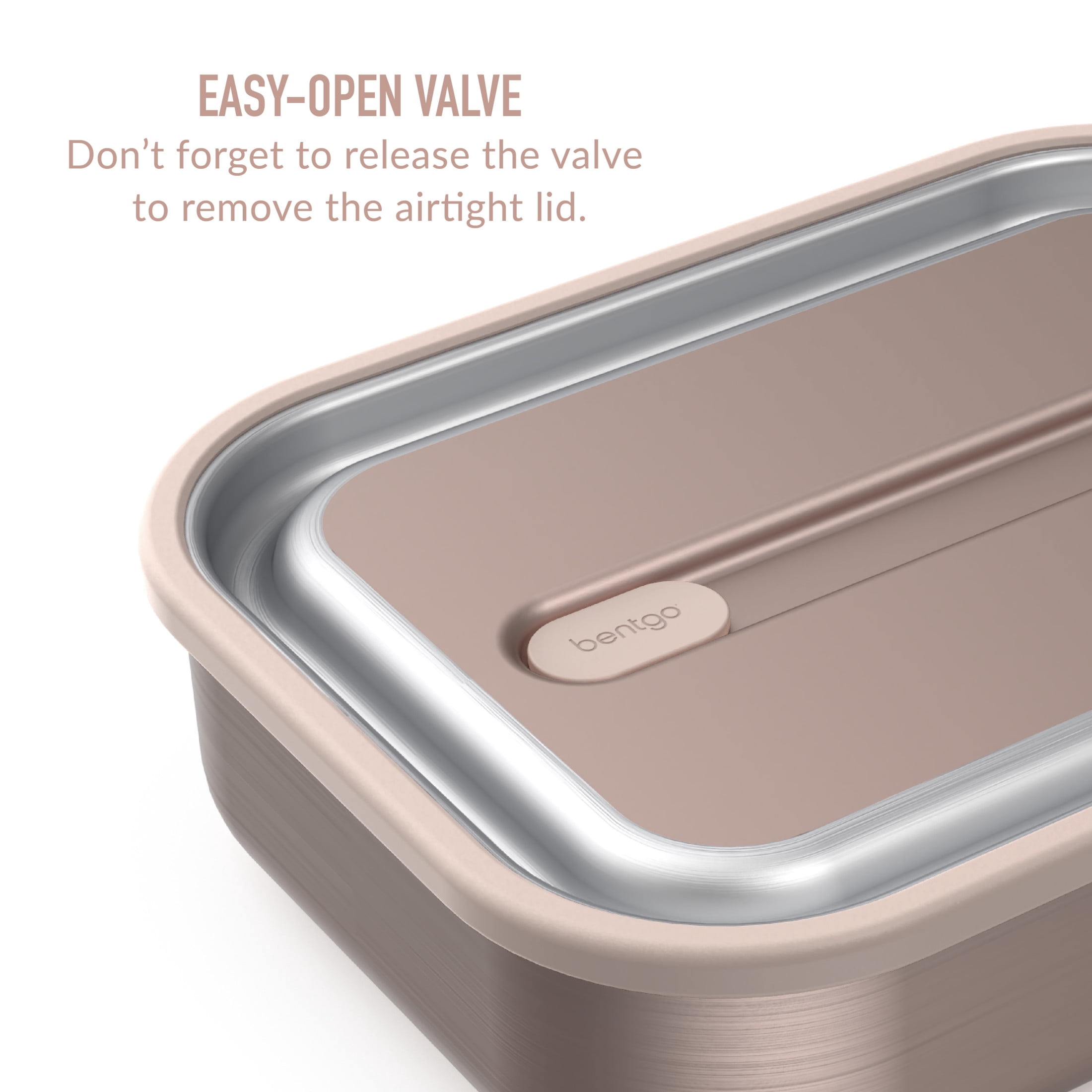 Bentgo MicroSteel Leak-Proof Lunch Box - Microwave-Safe, Oven-Safe, Bento-Style Container with Removable Divider, Airtight Lid, Sustainable Design, Odor & Stain Resistant (Rose Gold)