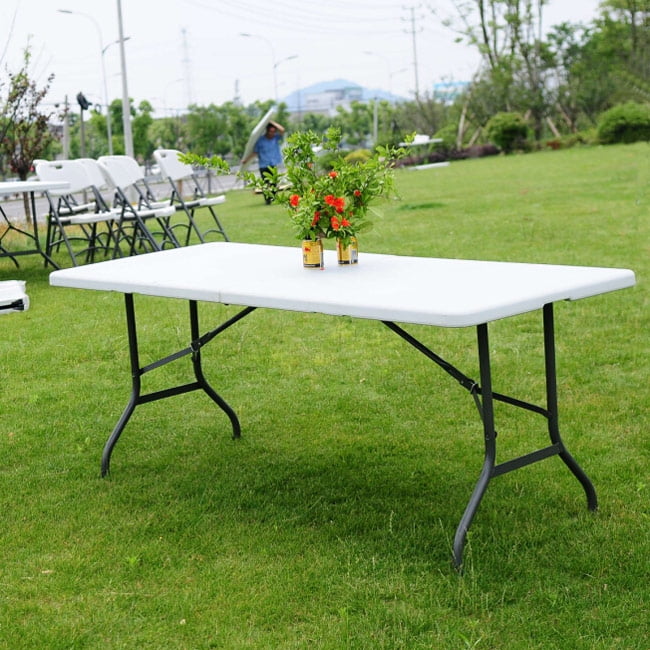 Zimtown 6' Folding Table, Portable Multipurpose Rectangle Plastic