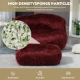 thumbnail image 2 of Bean Bag Sofa Chair, Cozy Floor Sofa with Ottoman, Bean Bag Chairs Accent Sofa Chair for Living Room Bedroom Apartment Gaming Reading Relaxing, Wine Red, 2 of 8