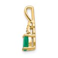thumbnail image 2 of 14k Yellow Gold Emerald and Diamond Pendant Charm, 2 of 3