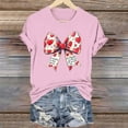 thumbnail image 2 of FRSASU Cute Heart Love Coquette Bow Valentine’s Day Women Short Sleeve Round Neck T-Shirt Pink, 2 of 6
