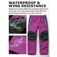 thumbnail image 5 of POENTAB Girls Boys Snow Ski Pants Outdoor Waterproof Windproof Fleece Warm Snowboard Pant For Winter Outdoor Wear Rose Red Size 11-13, 5 of 7