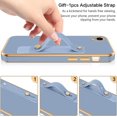 thumbnail image 4 of iPhone XR Case, Phone Cases for iPhone XR,Slim Fit Soft TPU Rubber with Adjustable Wristband Kickstand Scratch Resistant Shockproof Protective Cover for Apple iPhone XR 6.1 Inch, Lavender Grey, 4 of 18