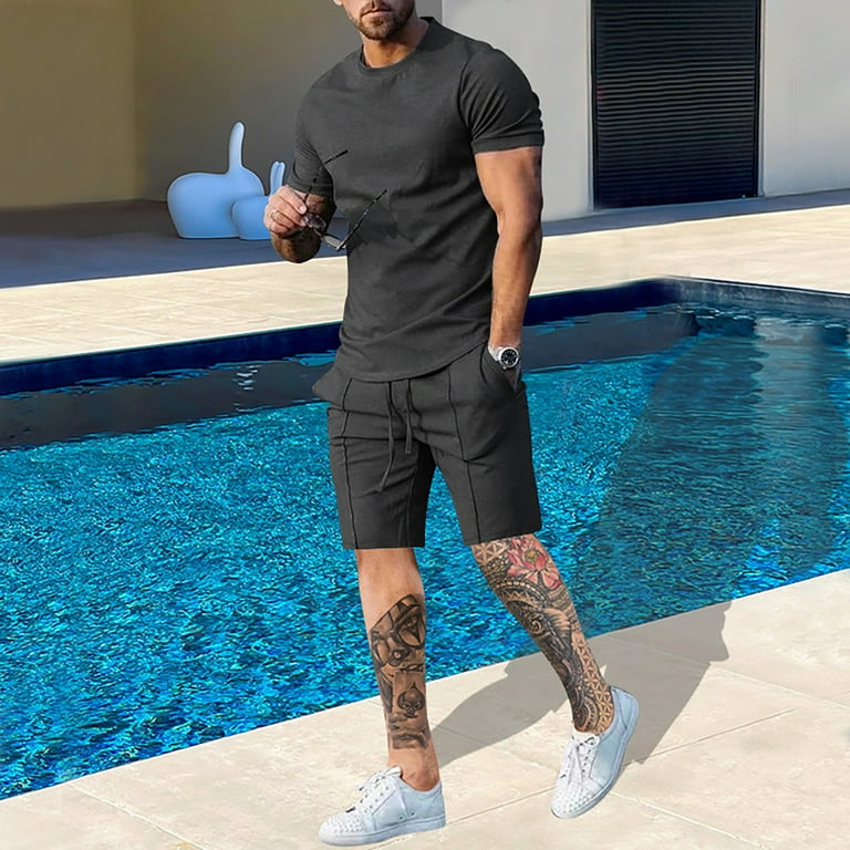 最適な材料 Akiihool Mens Pieces 2 Summer Tracksuit Men's Outfits Short Clothing