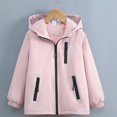 thumbnail image 2 of Afuyipoi Girls Hooded Fleece Lined Jacket Thermal Windbreaker Winter Warm Zip Up Size 3-15 Pink Size 5T, 2 of 9