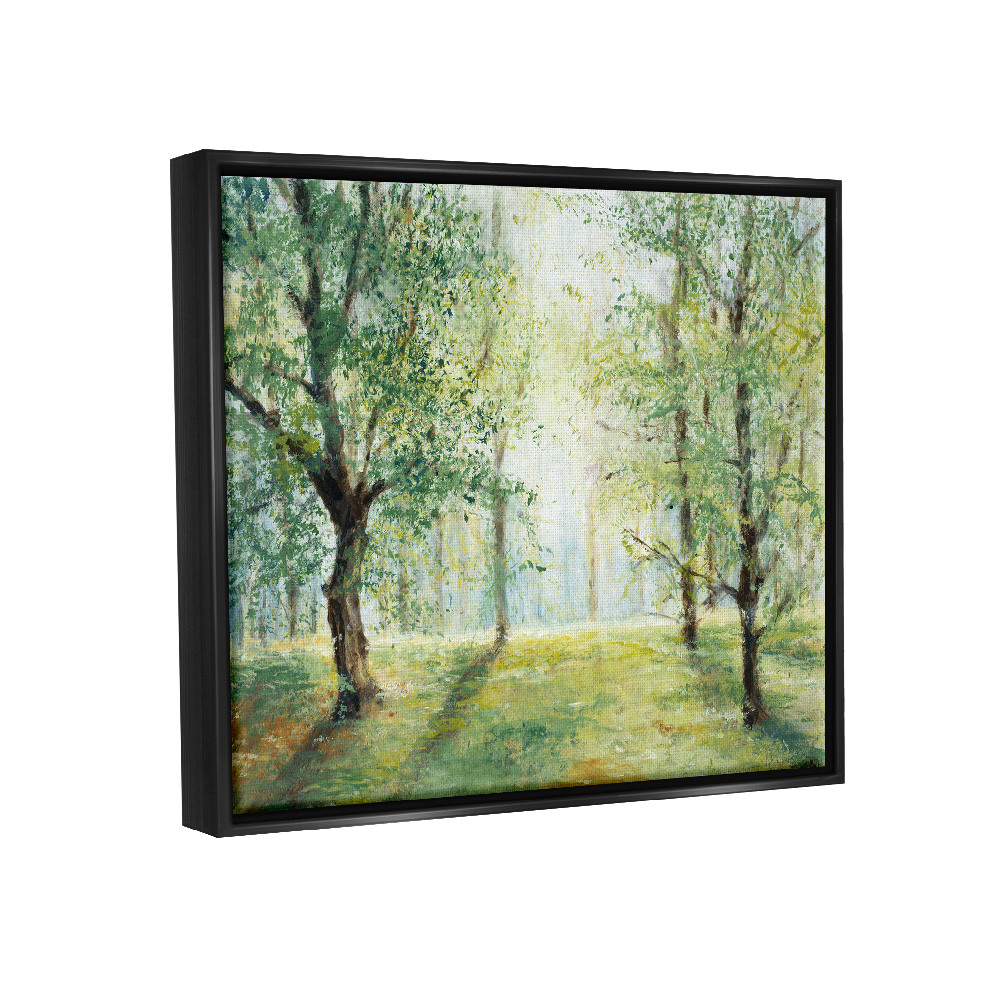 Stupell Industries Grounded Beauty Landscape Nature Painting Black Floater Framed Art Print Wall Art, 31 x 25