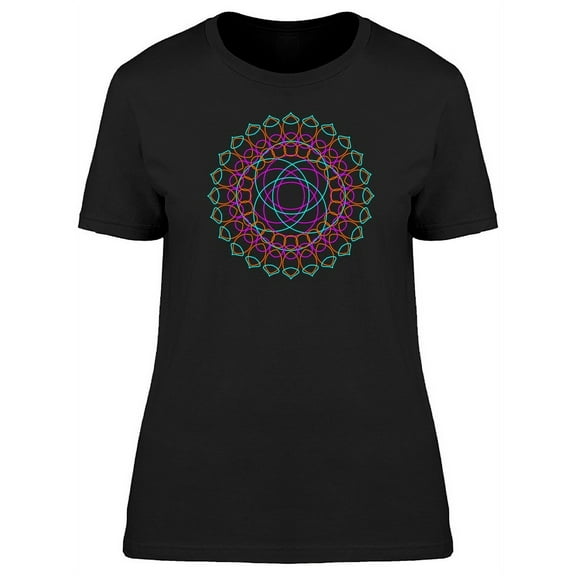 Vintage Rainbow Wave Mandala T-Shirt Women -Image by Shutterstock, Female Medium