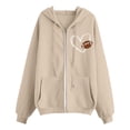thumbnail image 5 of Bovemsi Sweatshirt for Women Fashionable Casual Solid Color Zipper Inner Pocket Rabobs Sleeve Zip Up Hoodie, 5 of 5