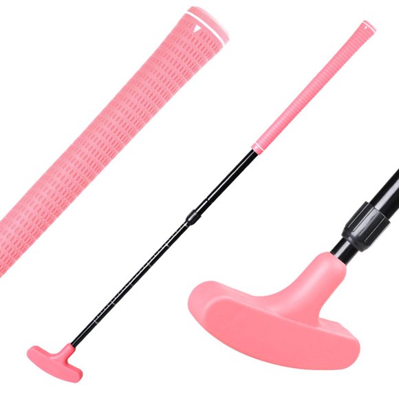 DYNWAVECA Golf Putter Retractable, Two Way Golf Putter for Men Left and Right Handed Putters Golf Putting Club for Garden Indoor Outdoor Pink