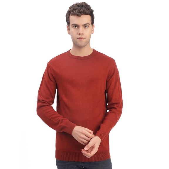 Cavardi Casual Men’s Round Neck Sweater – Rust | XXL