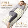 thumbnail image 5 of Picia White And Gold Geometry Body Pillow Cover - Super Soft Microfiber 20x54 Body Pillow Case - Envelope Closure, Wrinkle, Stain Resistant Body Pillow Cover,Elegant Bedding, 5 of 8