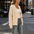 thumbnail image 6 of akafmk Cardigan Sweaters for Women Cable Knit Button Up Cardigan Long Sleeve Sweater Top Solid Color Fall Outfits, Size 2XL, 6 of 8