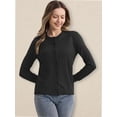 thumbnail image 5 of Women's Crew Neck Button Down Long Sleeve Cardigan for Women Classic Soft Ladies Cardigan Sweater Coat, 5 of 5