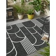 thumbnail image 3 of Unique Loom Outdoor Modern Collection Area Rug - Mod (5' 3" x 8' Rectangle Black and White), 3 of 10