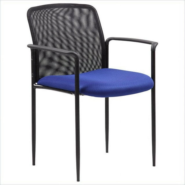 Boss Office Chaise d'Invité Empilable en Maille Bleue