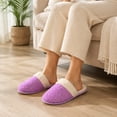 thumbnail image 2 of Women’s Memory Foam House Slippers, Plush Fleece-Lined Closed-Toe Indoor Shoes with Textured Non-Slip Sole, 2 of 6