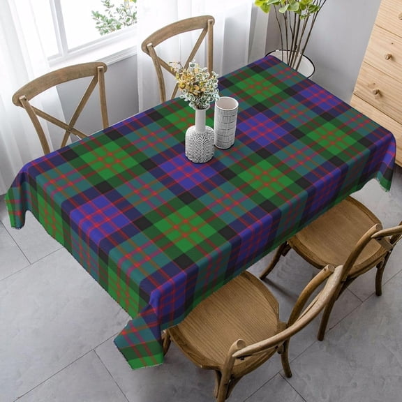 Rectangle Tablecloth, Scottish Clan Donald Macdonald Tartan Plaid Stain Resistant, Wrinkle Free, Washable Polyester Cover for Dining, Parties, and Camping
