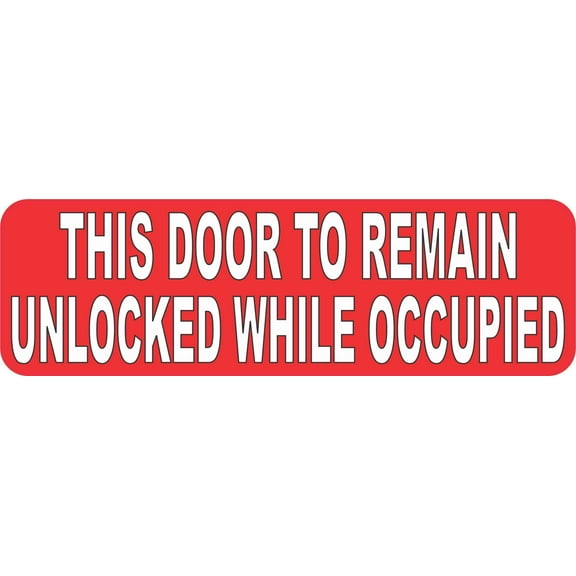 StickerTalk This Door to Remain Unlocked While Occupied Magnet,