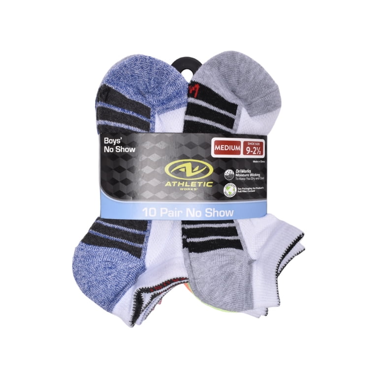 Athletic Works Boys Cushioned No Show Socks, 10-Pack photo 2