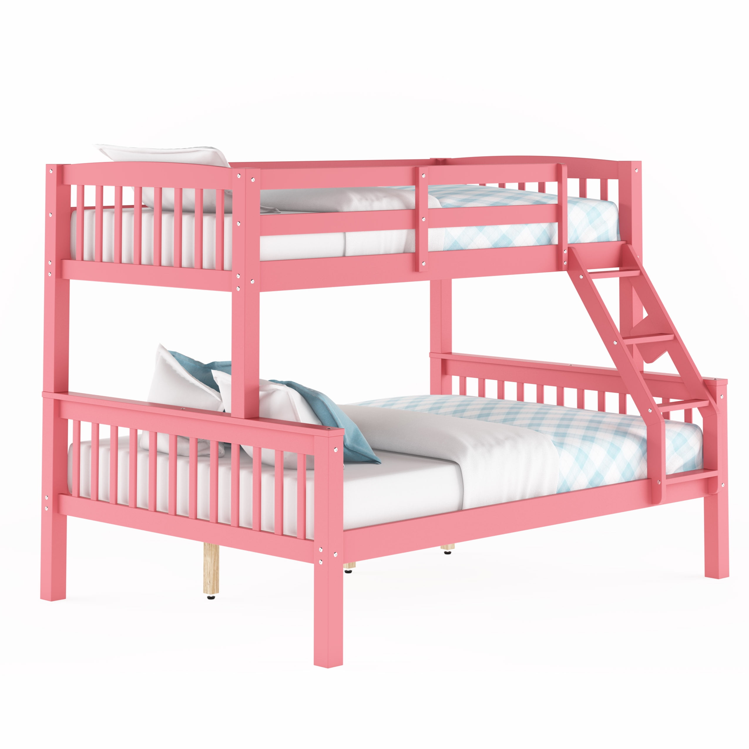 double and single bunk bed with mattresses