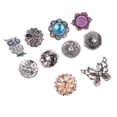 thumbnail image 4 of 10 Piezas De Diseño Vintage De Cristal De De Imitación, 18 Mm, Botón A Presión, Aleación, Abalorios De Socio, Mariposa, Flor, Formas De Búho Soledad Botón a presión del encanto, 4 of 10