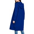 thumbnail image 6 of idosla Zip Up Long Hoodie Jackets for Women Oversized Fleece Tunic Sweatshirt 2025 Fall Winter Casual Solid Coat With Pocket (Blue, M), 6 of 6