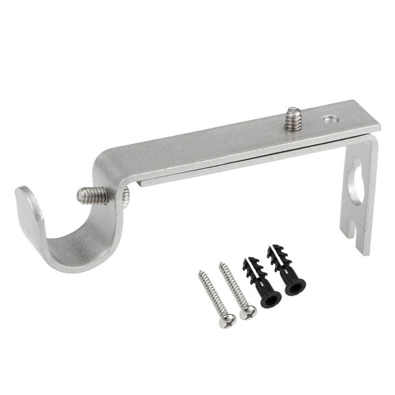 Uxcell 100x40x16mm Curtain Rod Bracket Iron Paint Silver Tone
