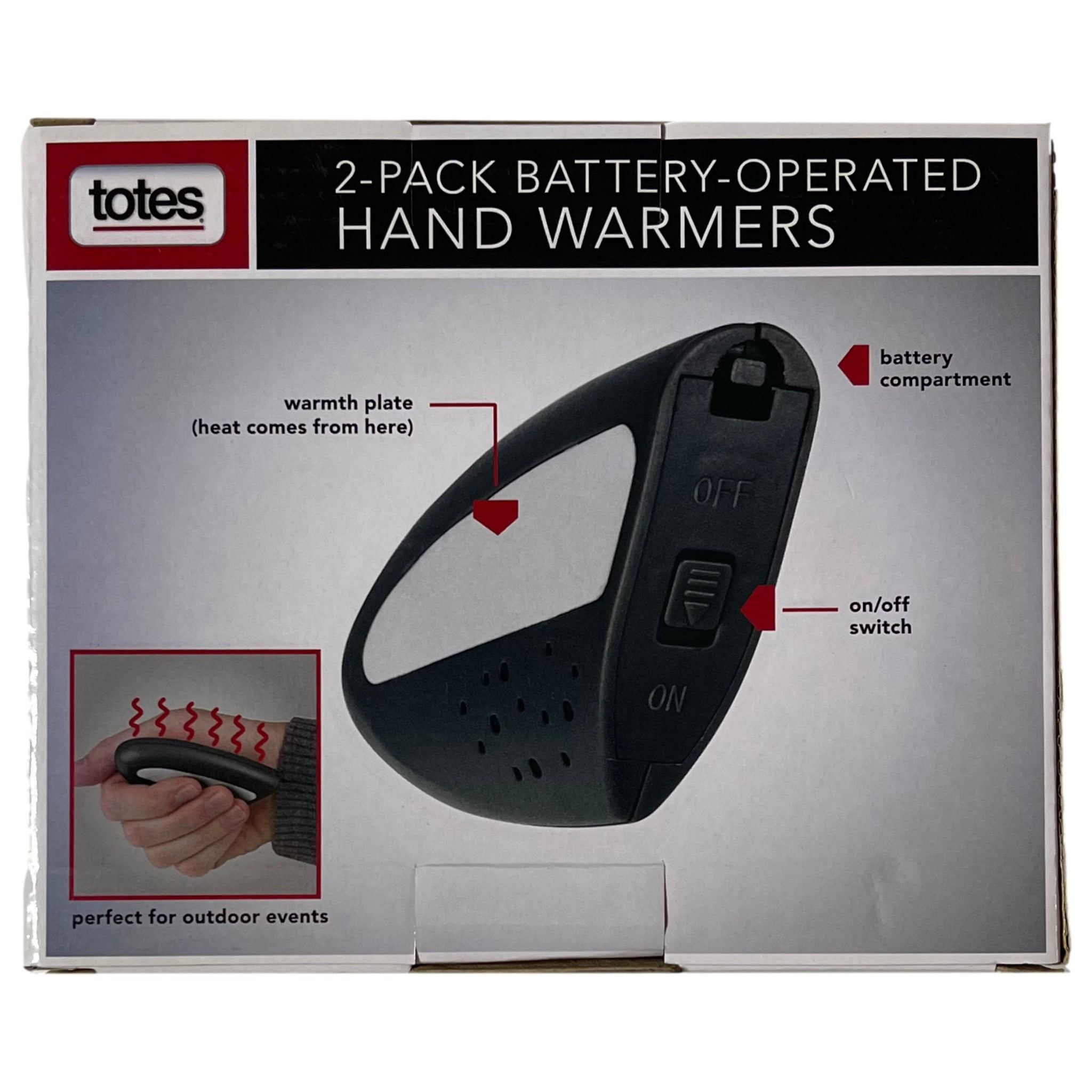 Totes Battery Operated 2-Pack of Hand Warmers