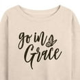 thumbnail image 3 of Instant Message - Go In Grace - Butterfly - Women's Lightweight French Terry Long Sleeve Shirt, 3 of 6