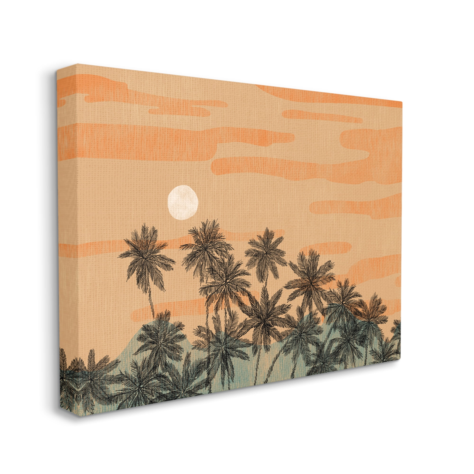 Stupell Industries Tropical Summer Sunset Orange Sky Palm Trees, 20 x 16, Design by Ziwei Li
