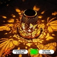 thumbnail image 4 of Decoración del hogar, decoración de habitaciones, decoración de paredes, linterna solar de mesa para exteriores con mariposas parpadeantes, luz de linterna con LED amarillo cálido para jardín, lámpara, 4 of 8