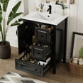 thumbnail image 5 of Harper & Bright Designs 24" Small Bathroom Vanity Sink Combo, Bathroom storage Cabinet with Drawers, Single Sink Bathroom Vanity with Soft-closing Door, Black, 5 of 16