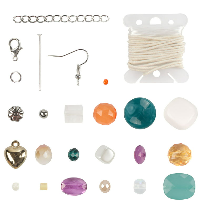 Bead Kits for Jewelry Making 1300pcs Bead Craft Set DIY Bracelets,  Necklaces, and Earrings Shades of Orange 