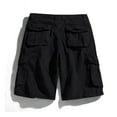 thumbnail image 3 of Men Shorts Cargo Shorts Running Shorts Multiple Pockets Elastic Waist Cotton Hiking Shorts Chores Para Hombre Black S, 3 of 3
