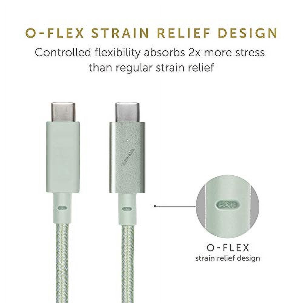 Native Union Belt Cable Pro - 100W USB Type C - 8ft Ultra-Strong Charging Cable for Laptop (Sage)